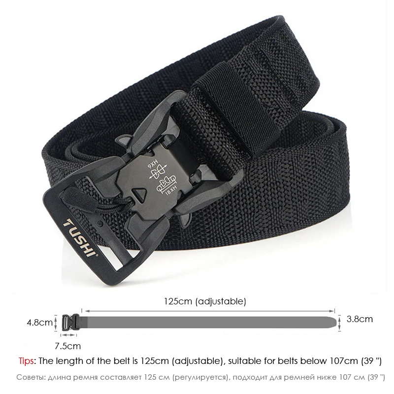 HSSEE Official Genuine Tactical Belt Hard PC Quick Release Magnetic Buckle Military Belt Soft Real Nylon