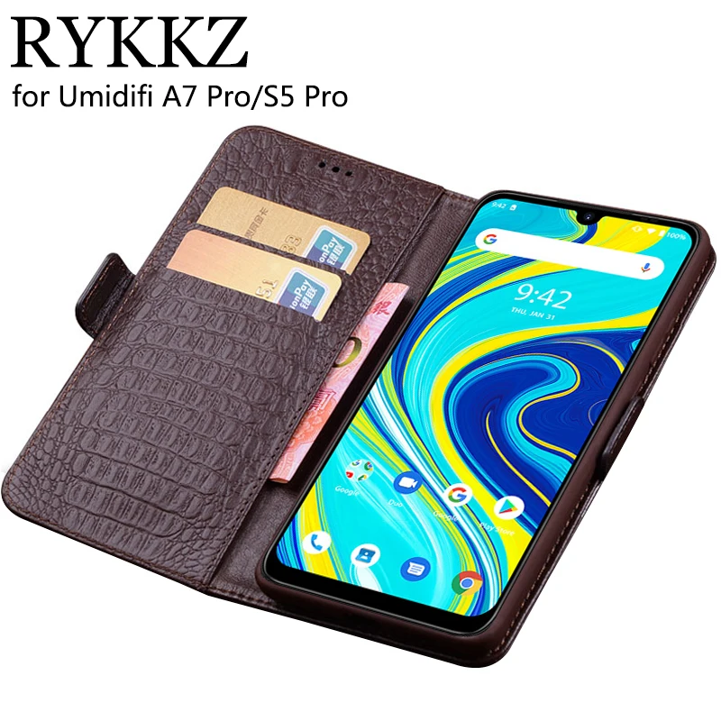 Чехол для Umidigi A7 Pro Роскошный кошелек чехол-подставка из натуральной кожи