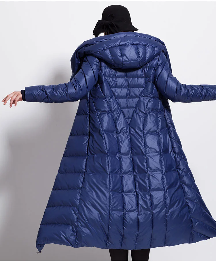 Водонепроницаемые длинные пальто большого размера, женские зимние толстые черные темно-синие стильные пуховики больших размеров