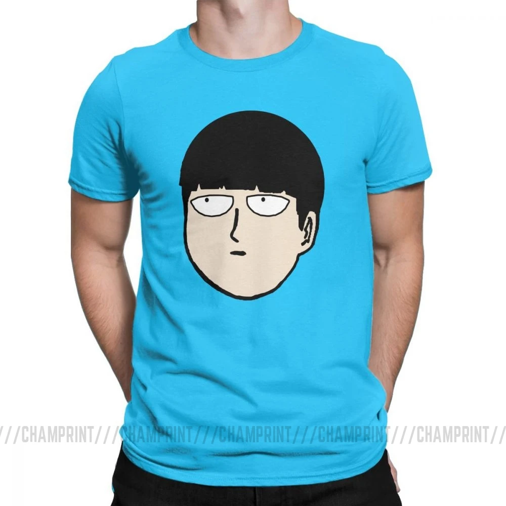 Mob Psycho 100, мужские футболки из чистого хлопка, креативная футболка с круглым воротником, футболки с коротким рукавом, одежда в подарок - Цвет: Королевский синий