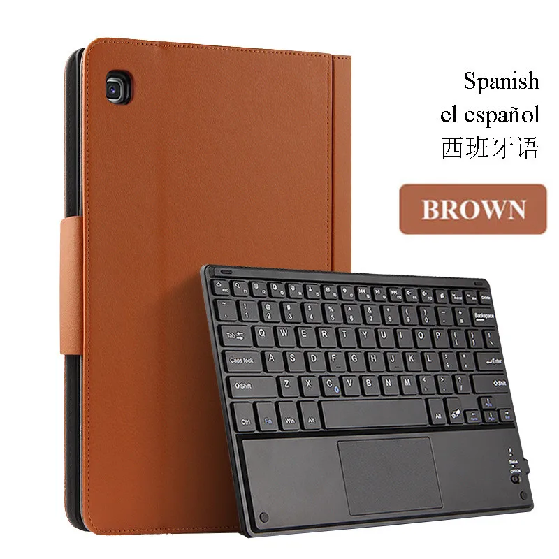 Spanish Brown Для samsung Galaxy Tab S5e 10,5 чехол Беспроводной клавиатура из искусственной кожи чехол для samsung Tab S5e SM-T720 T725 многоязычный - Цвет: Spanish Brown