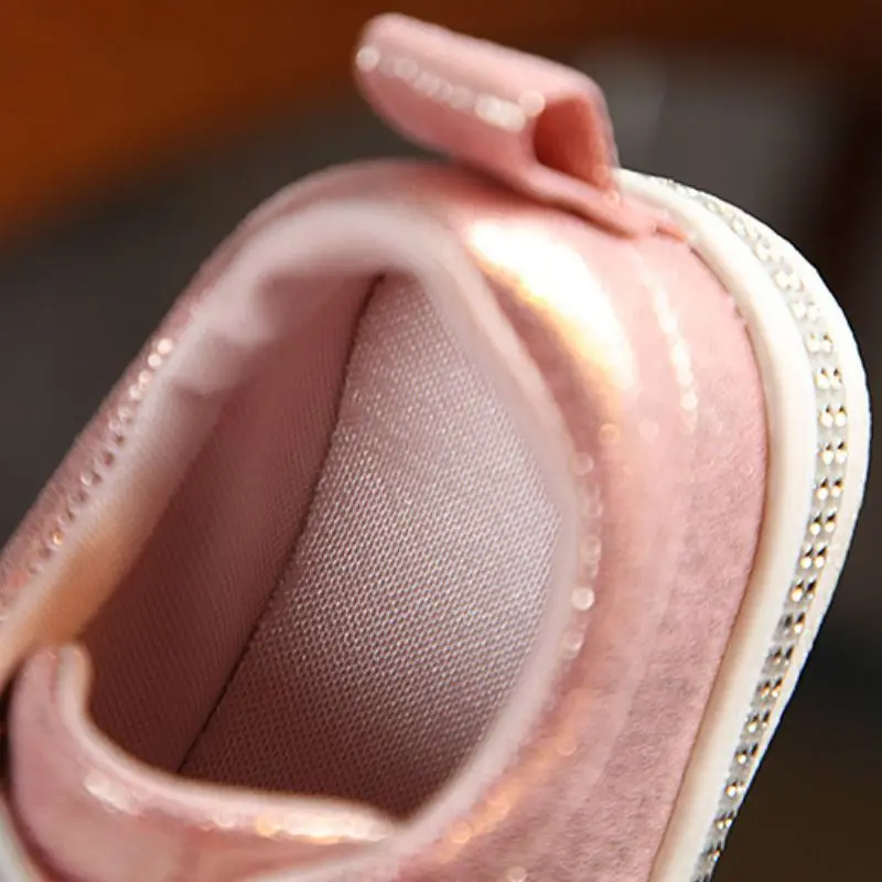 Весенняя детская повседневная обувь для девочек спортивная обувь серебристого цвета для девочек кроссовки с блестками и бантом для маленьких детей, размер 0,5-5,5 T