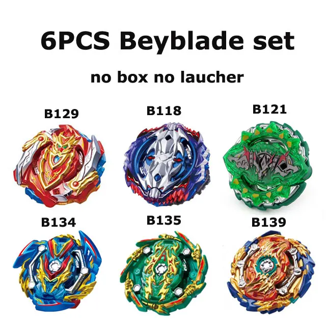 Лучшие продажи пусковые устройства Beyblades игрушки Арена Bayblades Toupie Металл взрыв Avec Бог волчок Bey Blade игрушка - Цвет: 6pcs set