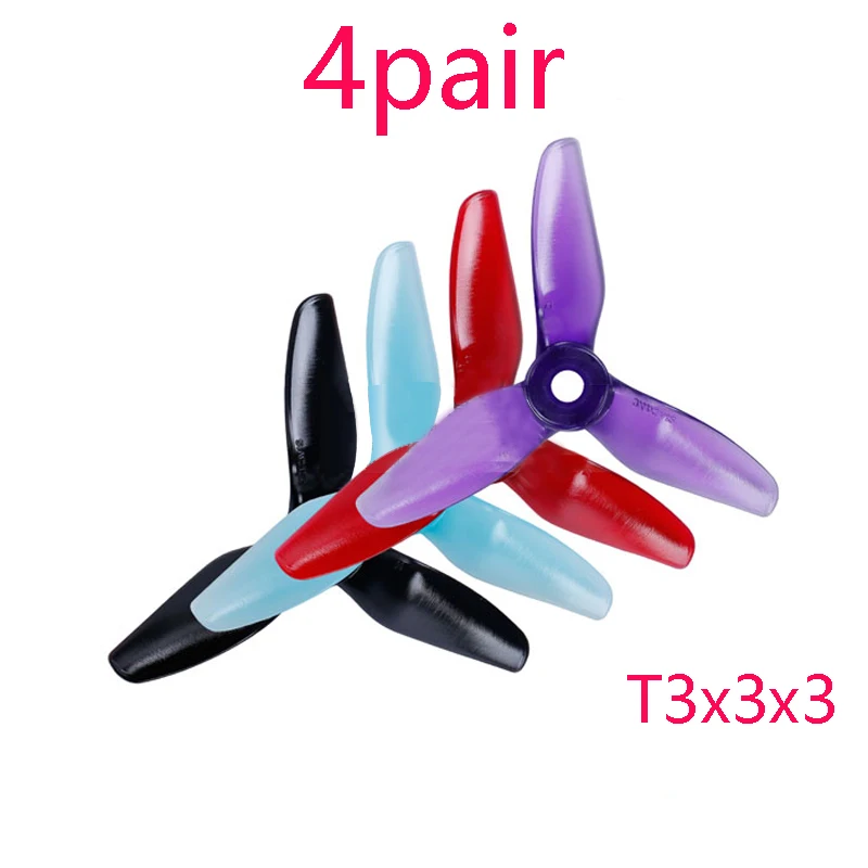 4pair T3x3x3 Propeller 3inch 3-Blades High Efficiency CW/CCW for FPV RC Racing Drone Airplane Aircraft Models DIY