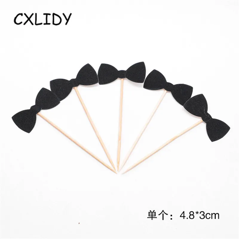 5pcs Bachelor Party Supplies Beard Suit Hat Cheongsam Bow Tie Cake Card Father's Day Birthday Decoration Tag aa090 (3)