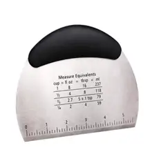 Нержавеющая сталь тестовых и кондитерских изделий, для выпечки, пиццы резак измельчитель, гибкая силиконовая чаша скребок, многофункциональный скребок с Mearsure