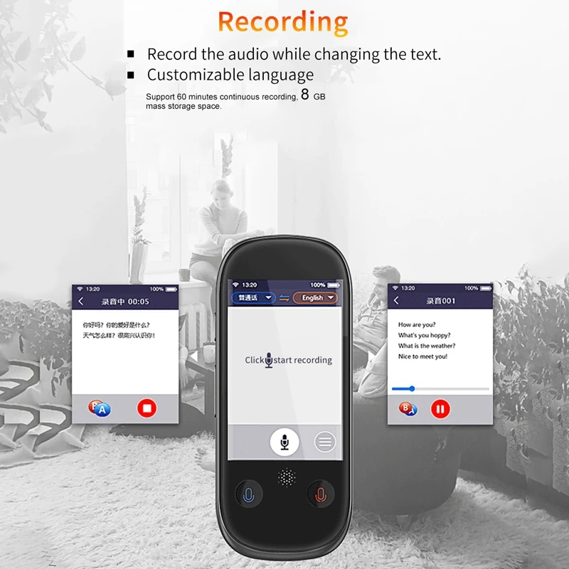 K1 Pro Photo Translation AI Smart Voice 75 языков в режиме реального времени лицом к лицу wifi 2,4 дюймов TFT 12MP Многофункциональный переводчик