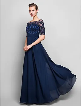 

new fashion 2018 hot sexy vestidos de festa casual brief sleeves party gown lace long Mother of the Bride Dresses