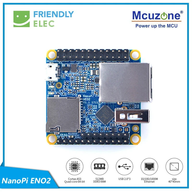  FriendlyELEC NanoPi NEO2 su placa de desarrollo más rápido que Raspberry PI de 40X40mm (512 MB/1 GB