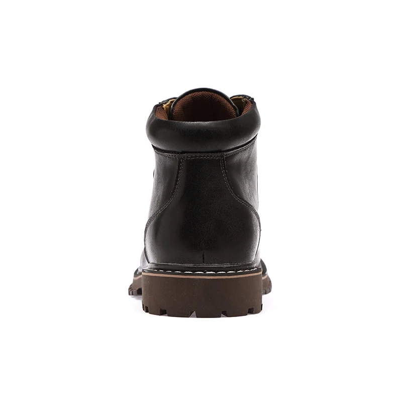 Fashion Vintage Men Lace-Up Autumn Winter Cow Split Leather Boots Men Waterproof Work Tooling Casual Ankle Men Boots