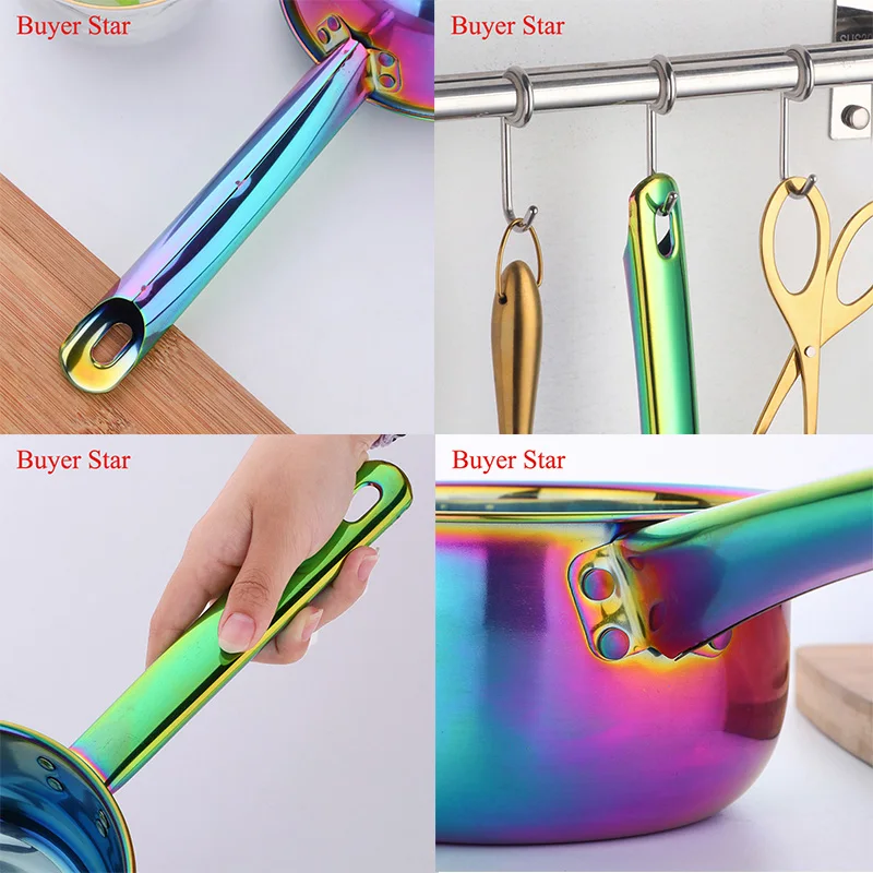 Stainless Steel Spoons Gold Long Handle Water Scoop Stainless steel Soup Ladle Pot Tableware Household Kitchen Accessories for Restaurant Hotel utensil