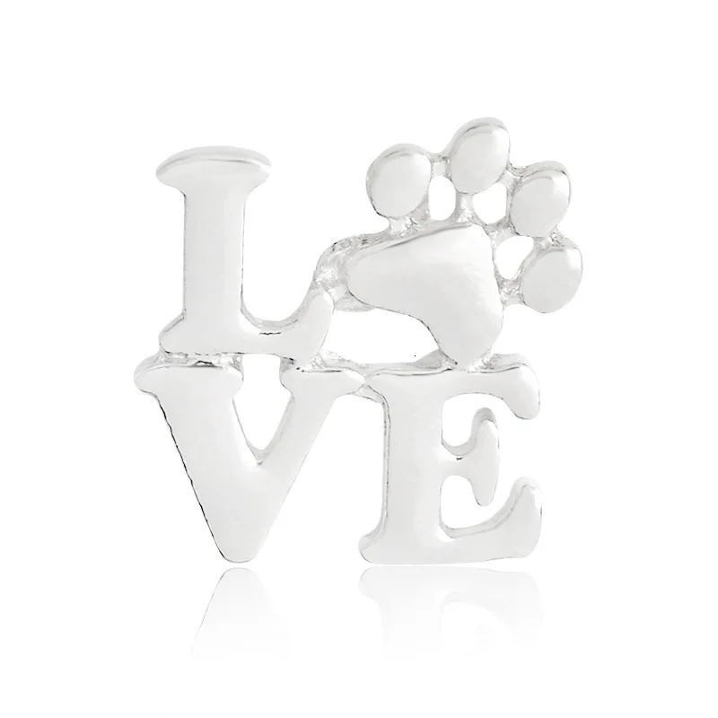 Золотая Серебряная Буква популярная Орна Мужская ts Love Word Dog Paw брошь на воротник сумка бижутерия для декорирования мужчин и женщин на подарки - Цвет: XZ1079