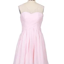 A-Line совок шеи колено пола без рукавов шифон платье для встречи выпускников с боковым драпированием