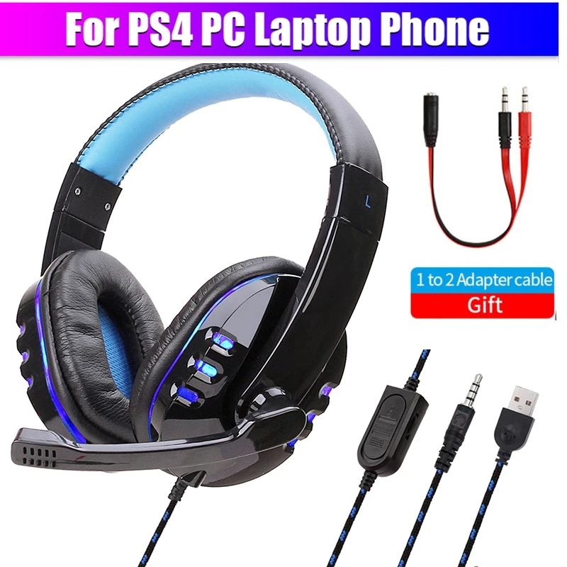 helper Zachte voeten Jeugd Pc Gaming Earphone With Microphone For Ps4 Playstation 5 Xbox One Laptop  Stereo Bass 3.5 Jack Led Gamer Headphone For Cell Phone - Earphones &  Headphones - AliExpress