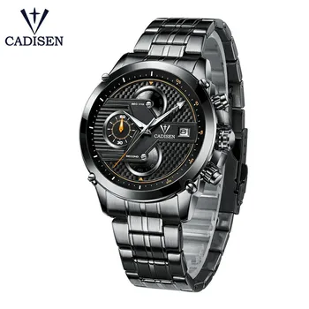 

Cadisen Hot Men Watch Top Brand Luxury Sport Fashion Casual Quartz Mens Watches Stainless Steel Waterproof Mans Timer Wristwatch