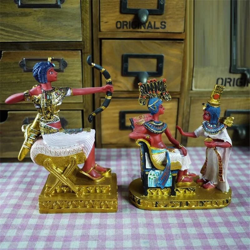 CREATIVE ANCIENT EGYPT PHARAOH ART SCULPTURE CLEOPATRA FIGURINE RESIN CRAFTS DECORATIONS FOR HOME BIRTHDAY GIFT R3696 | Дом и сад