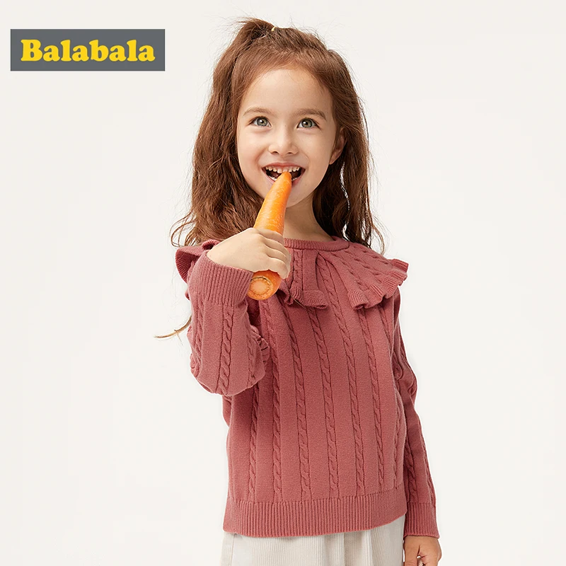Balabala Children wear baby sweater head girls sweater new autumn children's Korean version fashion clothes