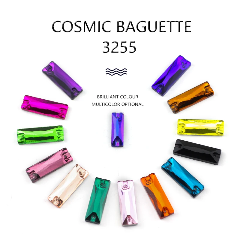 Все цвета все размеры пришивные стразы прямоугольные flacbak камни AB 3255 cosmic baguette