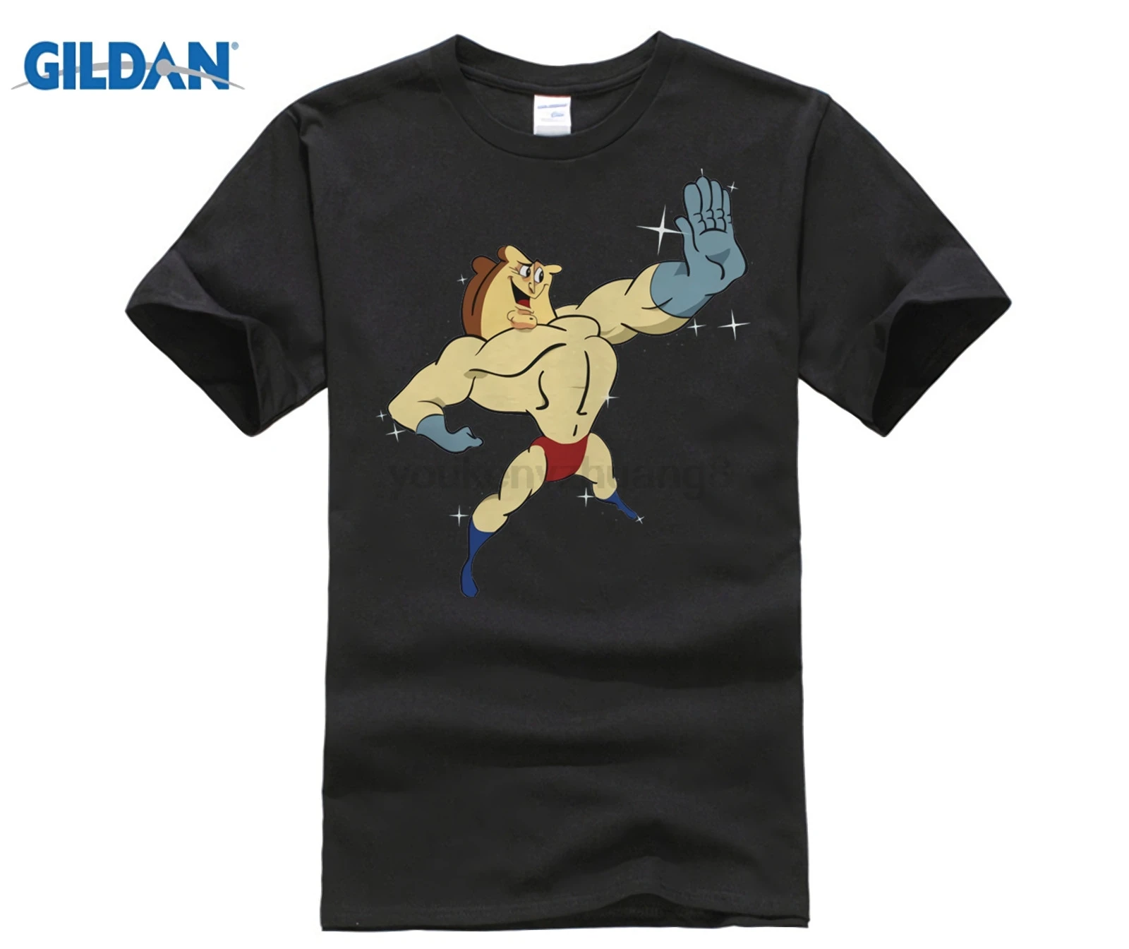 Горячие предложения забавная футболка Ren And Stimpy-Powdered Toastman Футболка мужская футболка
