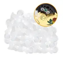 100 шт Одноразовые Мягкие Силиконовые Чернила Держатель татуировки полуперманентный макияж Пигментные чашки колпачки прозрачный контейнер