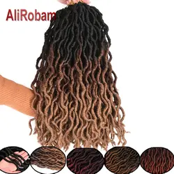 AliRobam Faux Locs кудряшки черный коричневый бордовый Омбре плетение волос для наращивания синтетические косички для наращивания локов волос