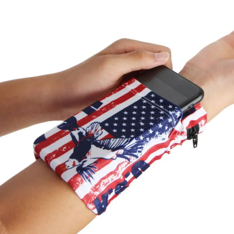 

Elastic Folding Running Arm Bag Sweatband Wristband Wrist Armband Phone Pouch Holder Sports Bags Cycling Men's Sportswear