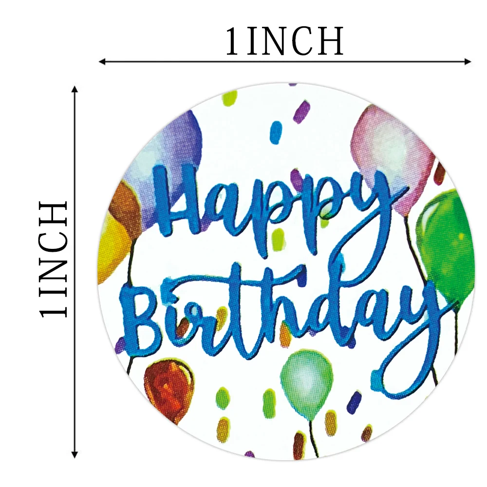 500pcs Happy Birthday Stickers Gift Packaging Sealing Label DIY Party Decoration Self-adhesive Handmade Stationery Sticker