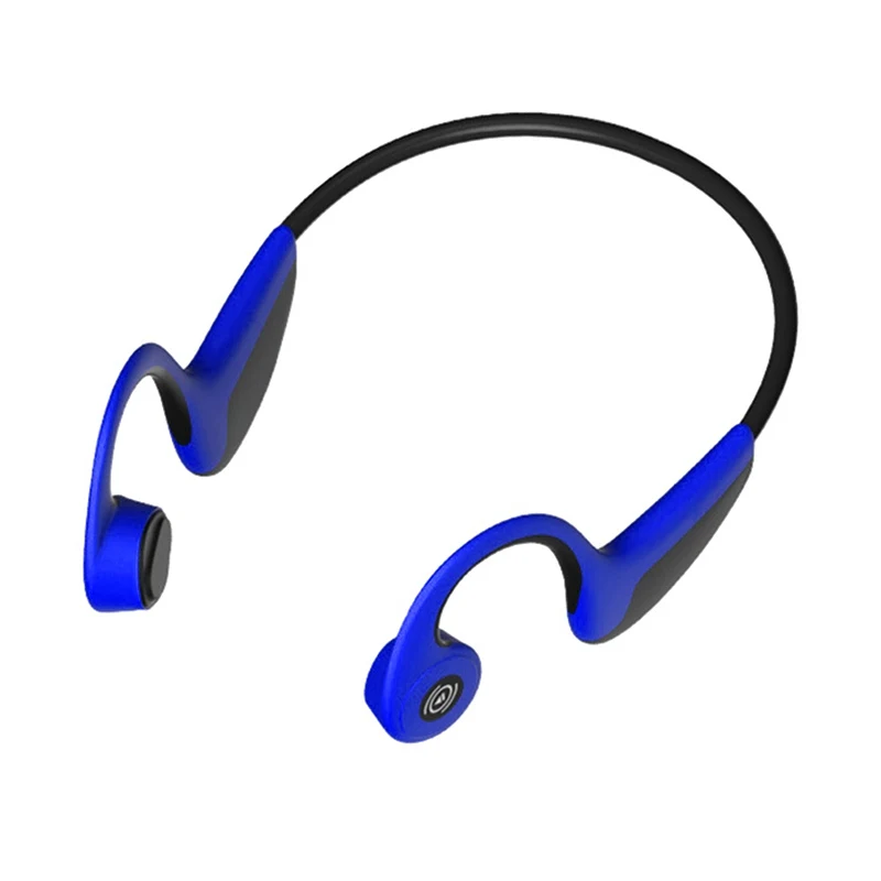 Костной проводимости наушники Водонепроницаемый Bluetooth 5,0 открытый ухо беспроводные наушники для бега, спорта, фитнеса - Цвет: Синий