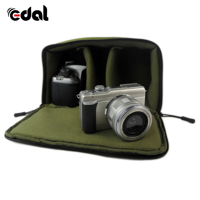 EDAL универсальный портативный полиэстер черный DSLR раздел мягкий мешок камеры водонепроницаемый Встроенный вставки камеры Сумки