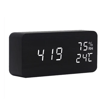 

Modern Led Alarm Clock Temperature Humidity Electronic Desktop Digital Table Clocks Home voice control LED smart alarm clock