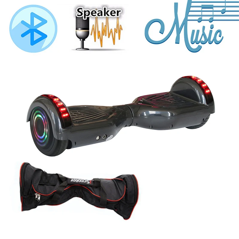 Black n bag IScooter Электрический скейтборд Ховерборд с bluetooth и дистанционным управлением, умный двухколесный самобалансирующийся 6,5 дюймов гироскутер UL2722 - Цвет: Black n bag