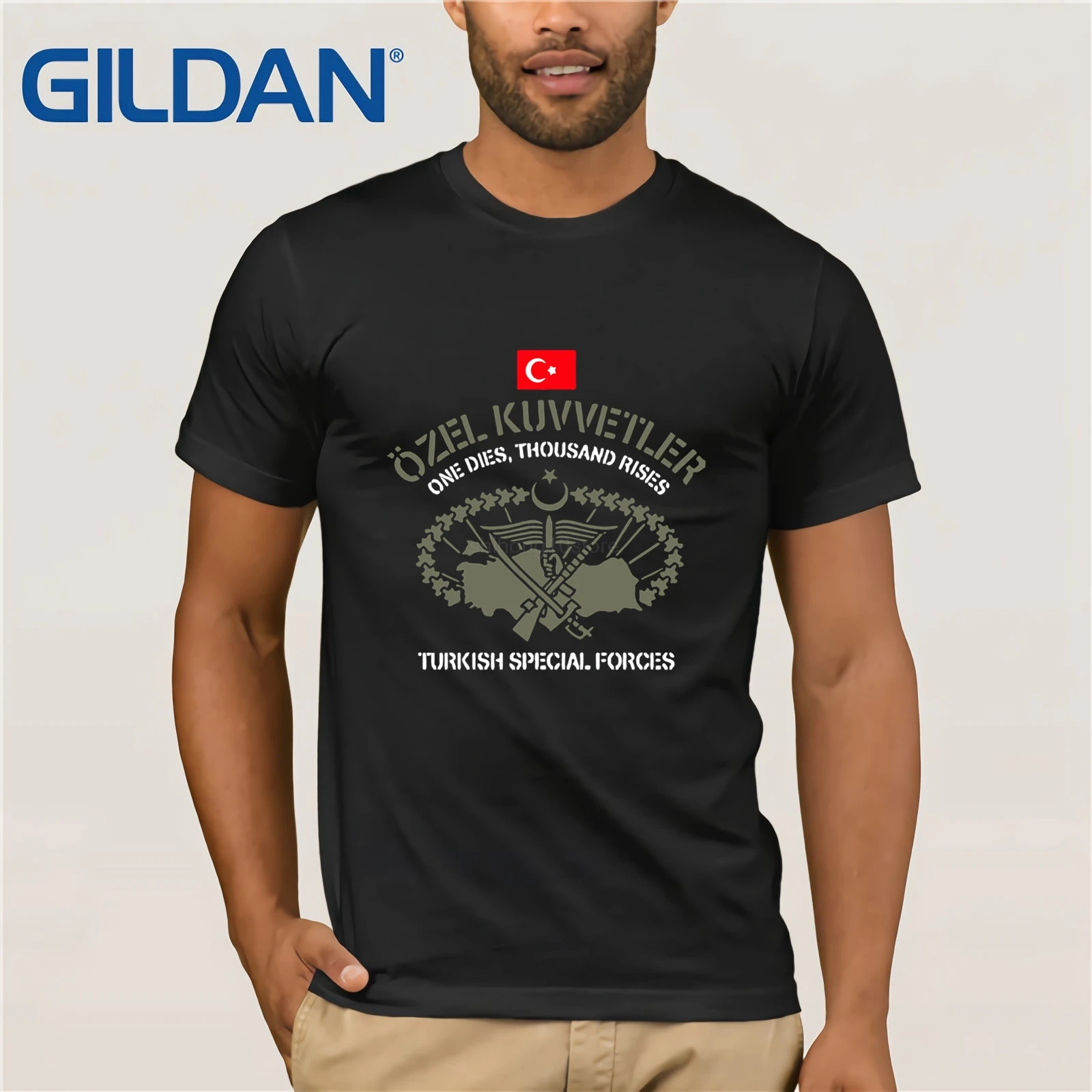 Новая Турецкая футболка спецназа Ozel Kuvvetler camiseta Черная Мужская хлопковая модная с