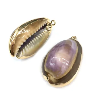 

10Pcs/Pack Natural Shell Pendants Charms Purple Necklace Pendant Foe Jewelry Making DIY Craft Necklace Bracelet Accessories