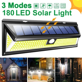 

Solar Lamp 180 LED PIR Motion Sensor Lamp Outdoors IP65 Waterproof Solar Garden Lights Emergency Security Light Solar Wall Lamp