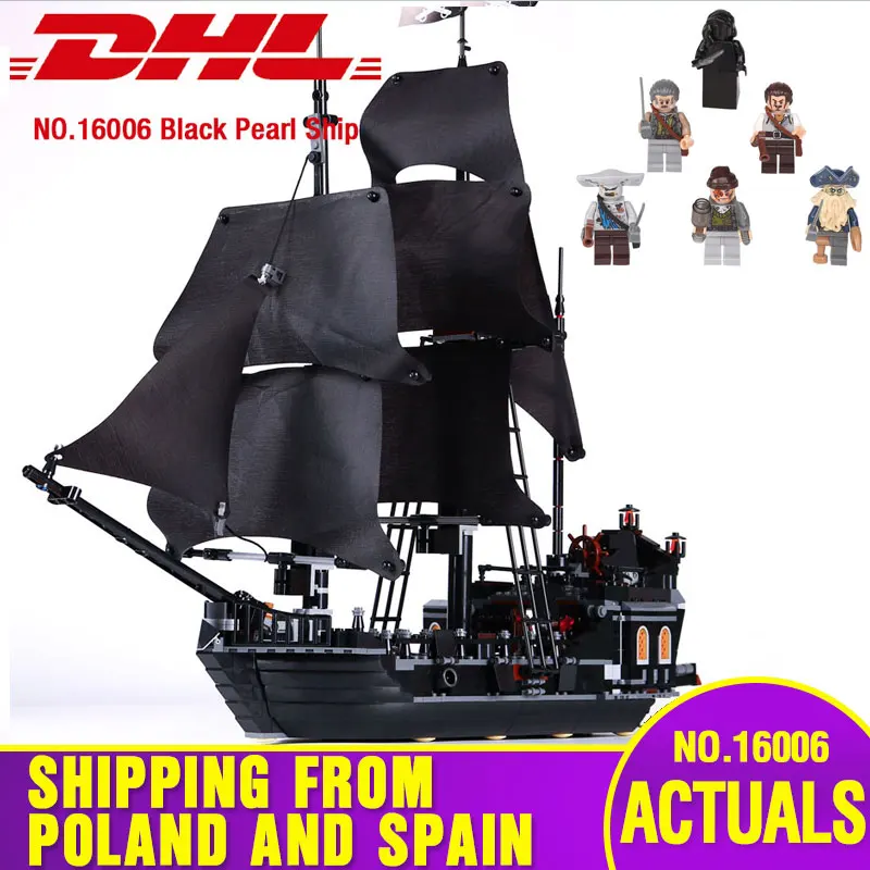 Comprar Barco de España 16006 Piratas del Caribe el conjunto de perlas negras 4184 bloques de construcción conjunto de juguetes de Navidad para niños regalo