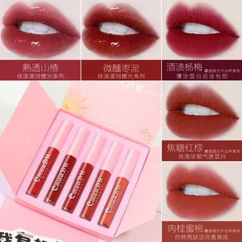 

Professional Makeup Long lasting Nude Matte Lipstick Set Waterproof Matte Velvet Lip gloss Purple Lip Tint Korean Cosmetics