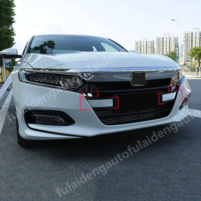 4 шт. для Honda Accord 10th- нержавеющая сталь Передняя решетка Накладка Декоративные наклейки аксессуары для стайлинга автомобилей