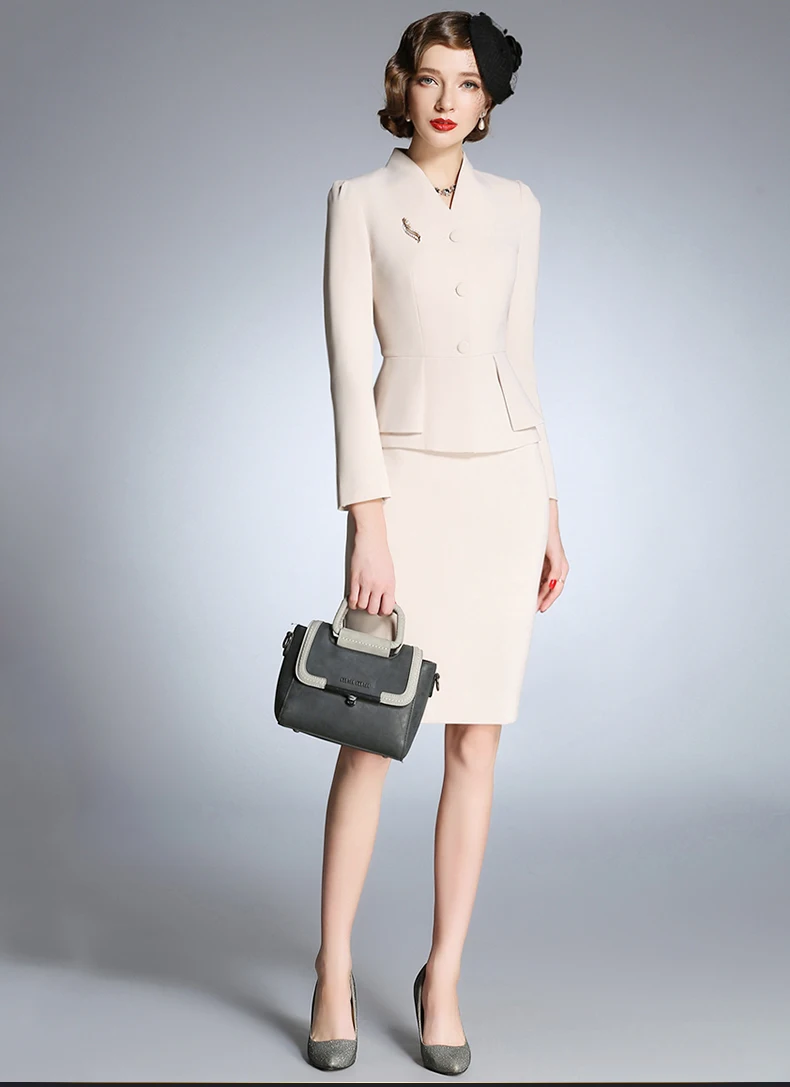 Женское Деловое платье карандаш офисный пиджак средней длины с длинным рукавом