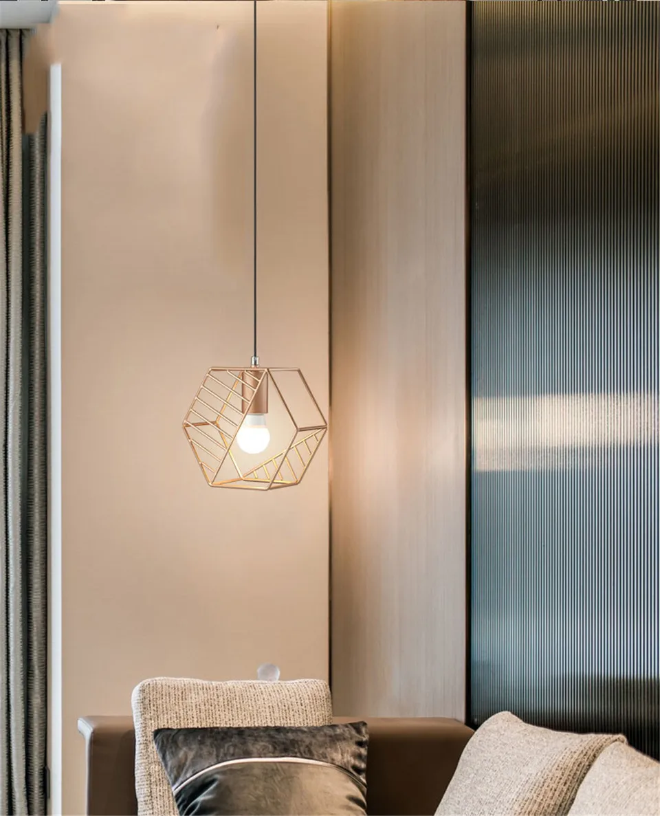 Современные железные подвесные светильники освещение золотой кулон лампа гостиная столовая Лофт спальня Скандинавское подвесное