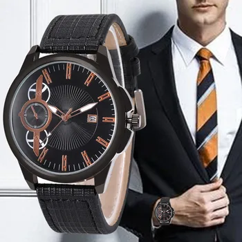 

WJ-8875 Business Men's Watches Leather Date Watch Luxury Quartz Wristwatch Gift For Male Clock Classic Relogio Masculino saati
