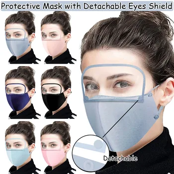 

6PC Adult Dustproof Reusable Protect Face Maks with Detachable Eyes face shield for adult Party Cosplay masque mascarillas