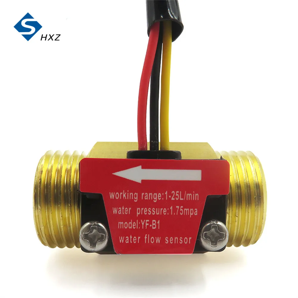DC5-18V G1/2" Water Flow Sensor Hall Sensor Switch Industrial Flowmeter Water Flow 1-25L/min 1.75MPa Pressure YF-B1 water flow sensor