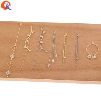 

Cordial Design 50Pcs Jewelry Accessories/CZ Earring Findings/DIY Making/Rhinestone Claw Chain/Hand Made/Connectors For Earrings