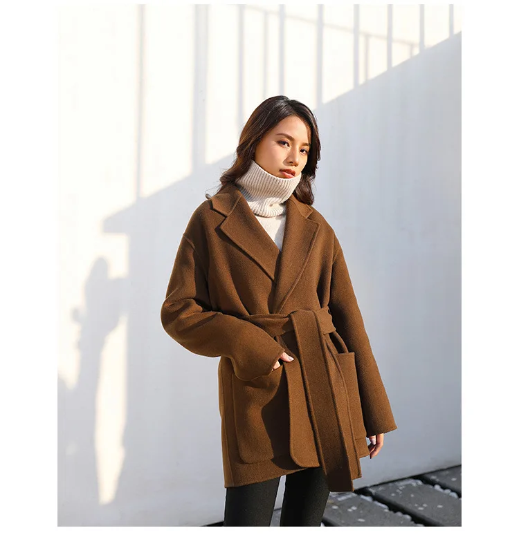 Шерстяное пальто офисное деловое женское короткое верблюжье пальто и куртка зимнее шерстяное пальто подиумное теплое шерстяное пальто наряд Высокое качество