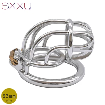 SXXY Curve Chastity Cage Metal Penis Rings Stainless Steel Bondage Belt for Male BDSM Stealth Lock Cock Device Sex Toy for Men 1