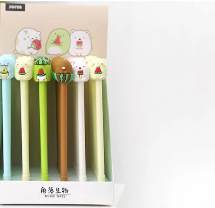 many design cat dog bear monkey christmas Doughnut ice cream penguin frog panda gel pen cartoon black neutral pen 0.5mm 36pc/lot