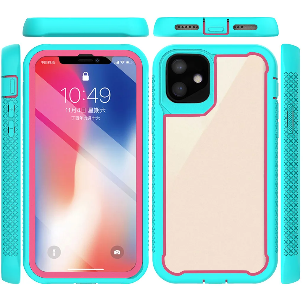 Для iPhone 11 6,1/для iPhone 11 Pro 5,8 чехол Гибридный сверхмощный ударопрочный Прозрачный чехол для задней панели S10