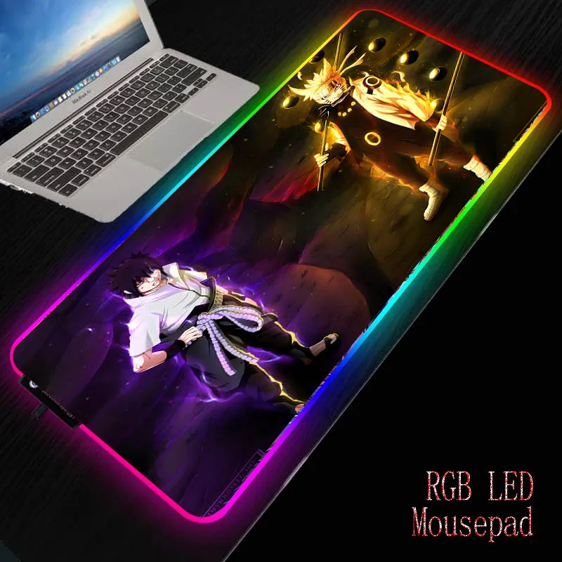 Mairuige аниме мультфильмов больших RGB светодиодный Мышь Pad 7 цветов USB Проводная