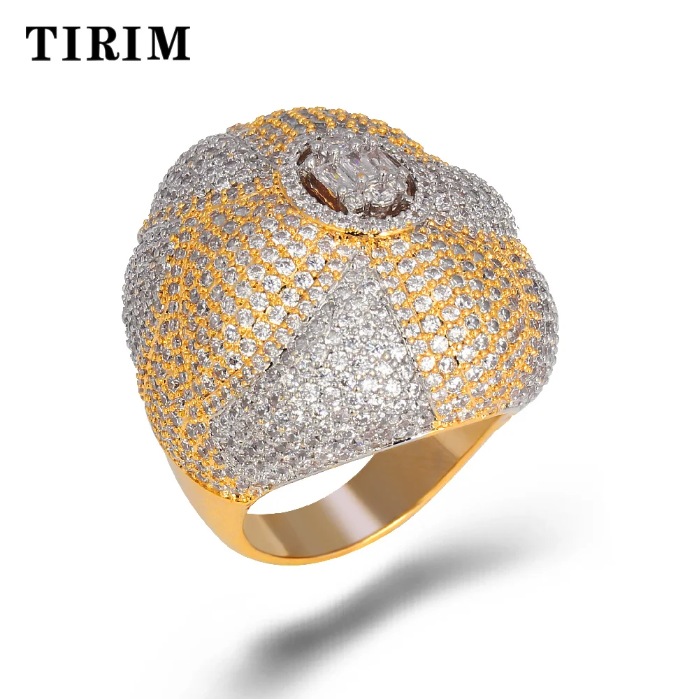 Роскошные Большие кольца TIRIM с кубическим цирконием блестящее Стильное кольцо на