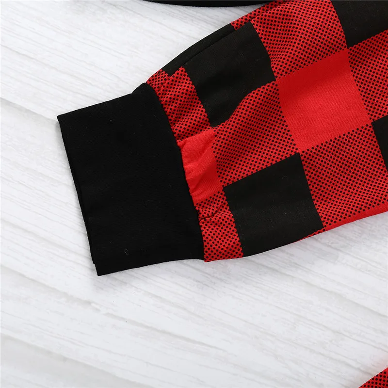 4pcs Autumn Children Baby Boy Cotton Red Black Plaid Cool Little Man Clothing Set Infantial Long Pants Baby Spring Clothes Set